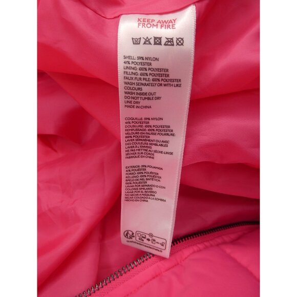 Urban Outfitters Women's Duckie Faux Shearling Collar Puffer Pink Jacket Size LG - Picture 7 of 8